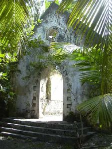 Verlaten kerk in Chagos